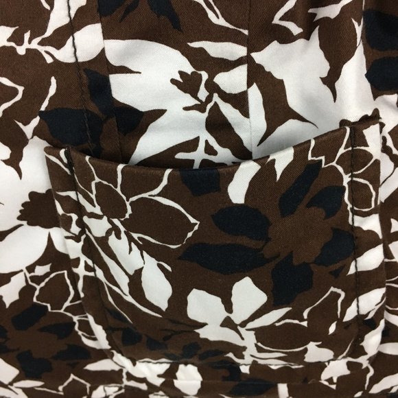 Liz Claiborne Floral Blazer 3/4 Sleeves Brown - Picture 4 of 13